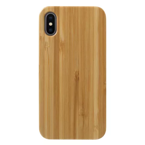 &Eacute;tui en bois de bambou &eacute;tui compatible avec iPhone X XS - Bois v&eacute;ritable