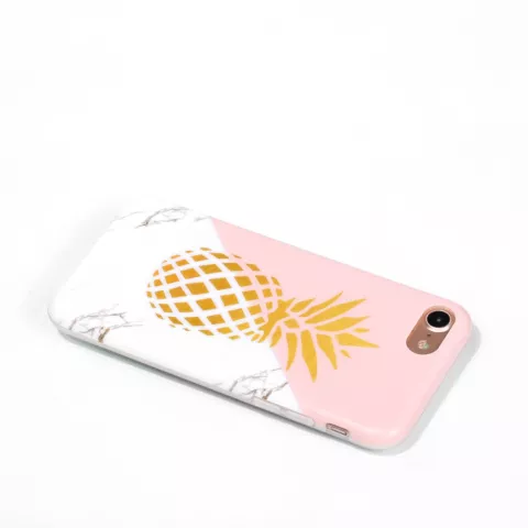 Coque iPhone 6 6s Gold Pineapple Marble Case - Or blanc rose