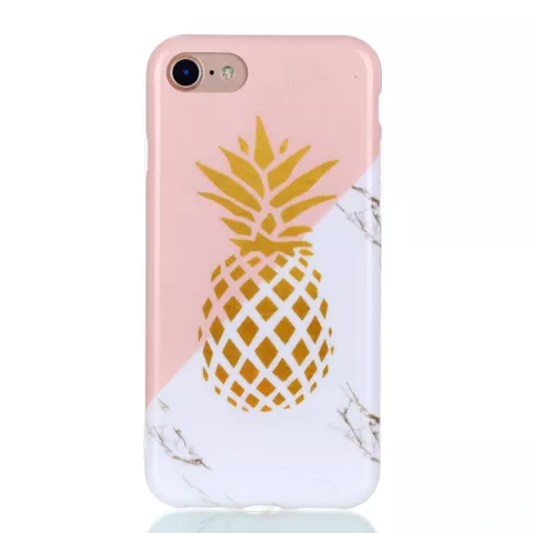 Coque iPhone 6 6s Gold Pineapple Marble Case - Or blanc rose