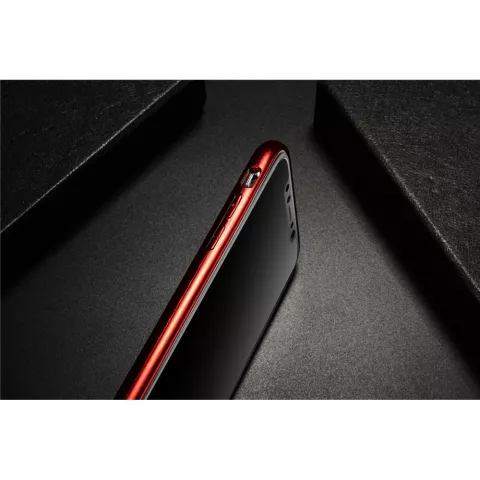 TPU en fibre de carbone la coque compatible avec iPhone X XS - Rouge