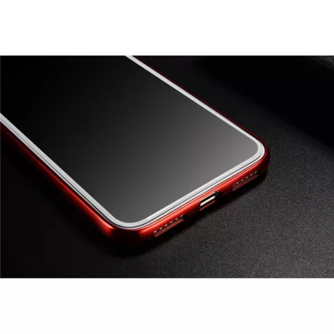 TPU en fibre de carbone la coque compatible avec iPhone X XS - Rouge