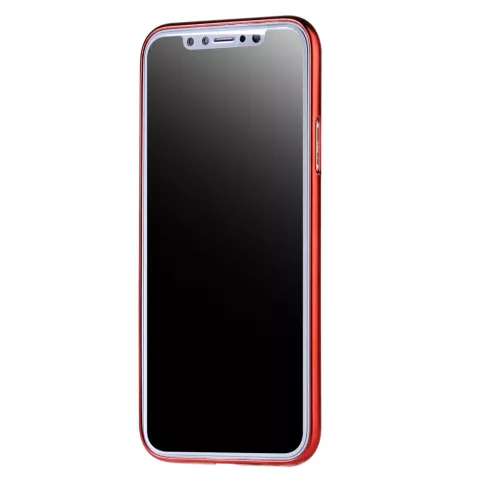 Coque iPhone X XS en TPU Carbon Fiber - Rouge