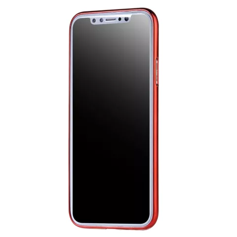 TPU en fibre de carbone la coque compatible avec iPhone X XS - Rouge