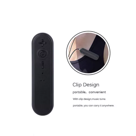 Clip r&eacute;cepteur sans fil AUX musique mains libres - R&eacute;cepteur sans fil noir - Bluetooth 4.1