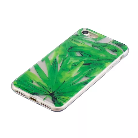 Coque TPU Feuilles Tropicales compatible avec iPhone 7 8 SE 2020 SE 2022 - Vert Transparent