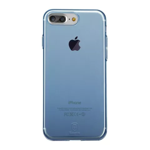 Coque transparente Baseus Simple Series pour iPhone 7 Plus 8 Plus - Bleu