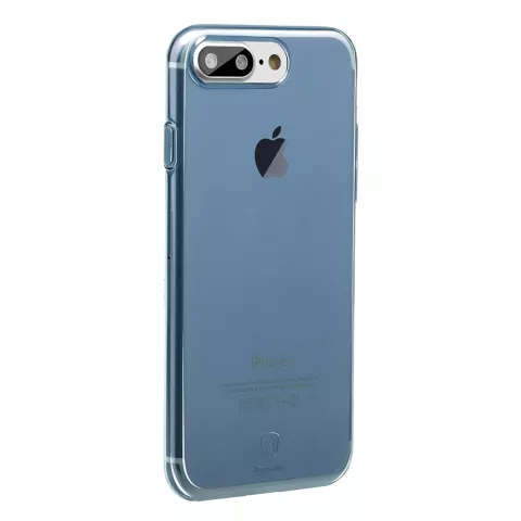Coque transparente Baseus Simple Series pour iPhone 7 Plus 8 Plus - Bleu