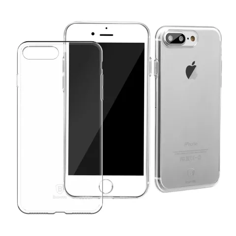 Coque transparente Baseus Simple Series compatible avec iPhone 7 Plus 8 Plus - Transparente