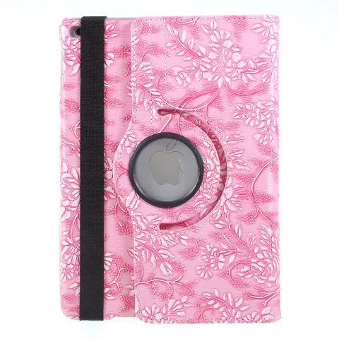 &Eacute;tui rotatif floral compatible avec iPad 2017 2018 - Rose