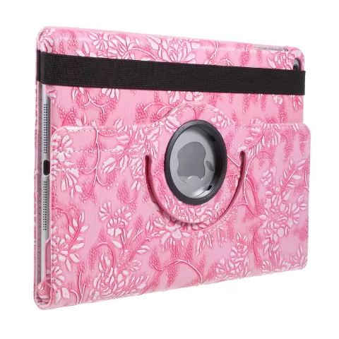 &Eacute;tui rotatif floral compatible avec iPad 2017 2018 - Rose