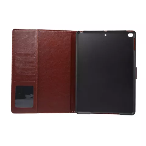 Housse en cuir denim compatible avec iPad 2017 2018 - Bleu Marron