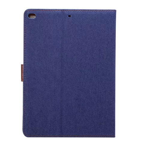 Housse en cuir denim compatible avec iPad 2017 2018 - Bleu Marron