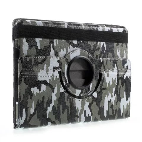 Housse &agrave; imprim&eacute; militaire &agrave; manches camouflage compatible avec iPad 2017 2018 - Vert Blanc Noir