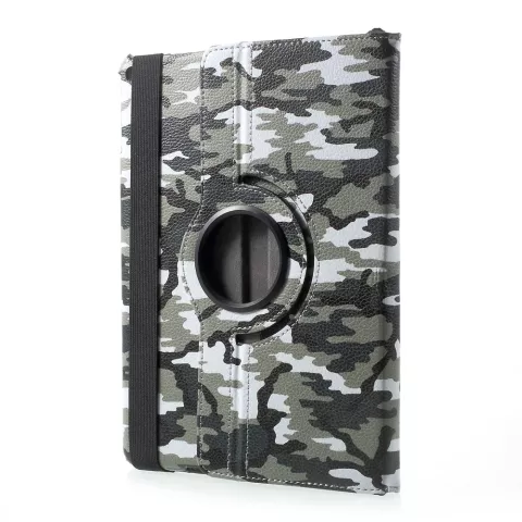 Housse &agrave; imprim&eacute; militaire &agrave; manches camouflage compatible avec iPad 2017 2018 - Vert Blanc Noir