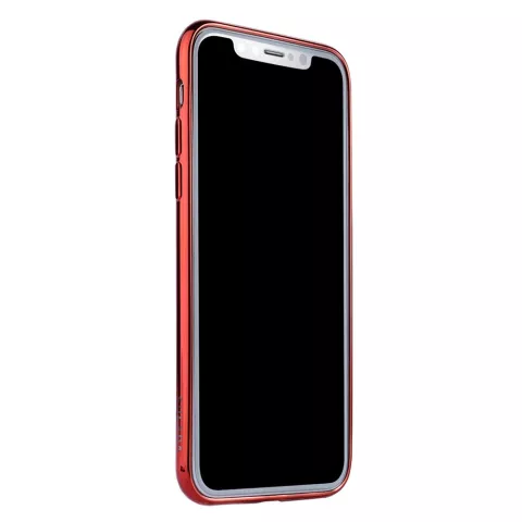 Sulada Transparent compatible avec iPhone X XS TPU Case - Rouge M&eacute;tallis&eacute;