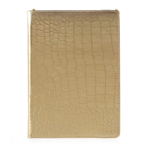 &Eacute;tui standard &agrave; couverture torsad&eacute;e &agrave; texture de peau de crocodile compatible avec iPad 2017 2018 - Or