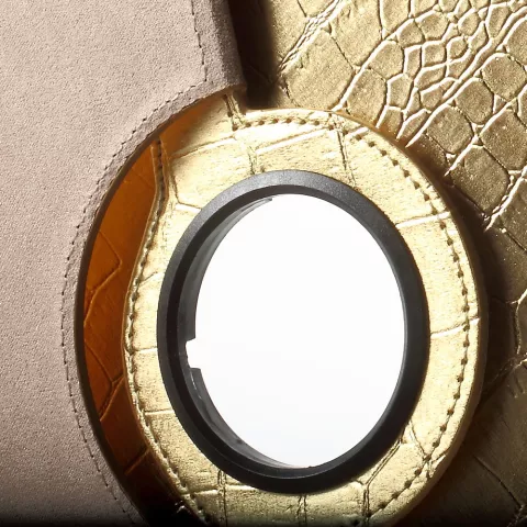&Eacute;tui standard &agrave; couverture torsad&eacute;e &agrave; texture de peau de crocodile compatible avec iPad 2017 2018 - Or