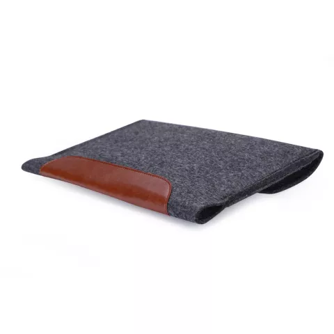 Etui pour iPad mini simili cuir et feutre - Etui gris