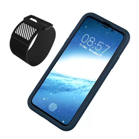 Bande de sport Housse de protection en silicone compatible avec iPhone X XS - Bracelet noir