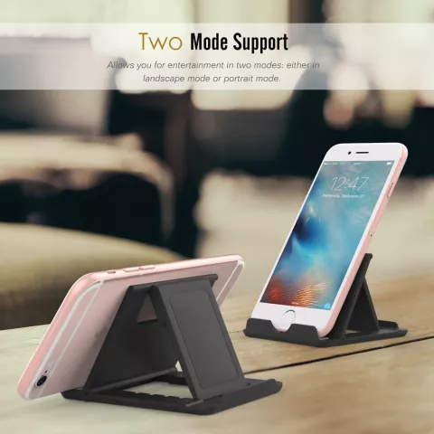 Support de t&eacute;l&eacute;phone de bureau pliable universel - Noir r&eacute;glable