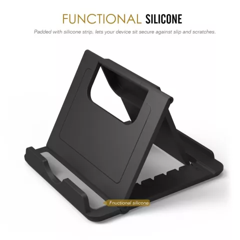 Support de t&eacute;l&eacute;phone de bureau pliable universel standard - r&eacute;glable en noir