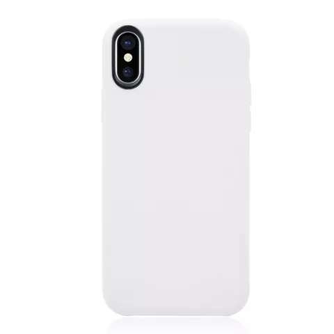 Coque flexible en TPU compatible avec iPhone X XS - Blanc