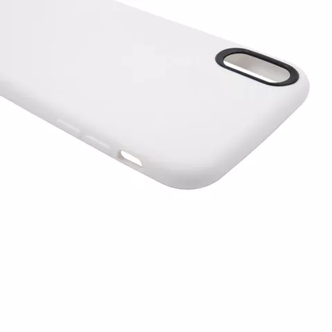 Coque flexible en TPU compatible avec iPhone X XS - Blanc