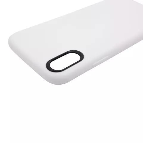 Coque flexible en TPU compatible avec iPhone X XS - Blanc