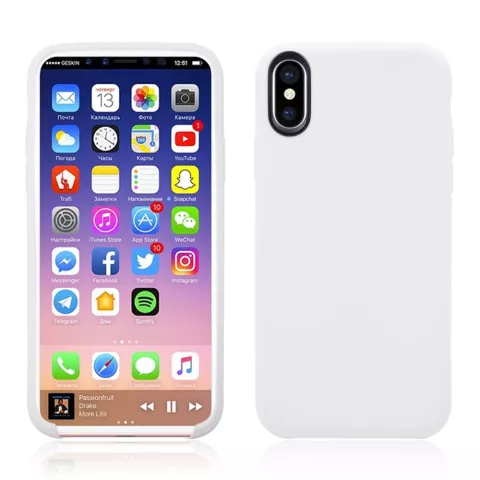 Coque flexible en TPU compatible avec iPhone X XS - Blanc