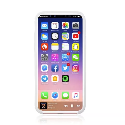 Coque flexible en TPU compatible avec iPhone X XS - Blanc