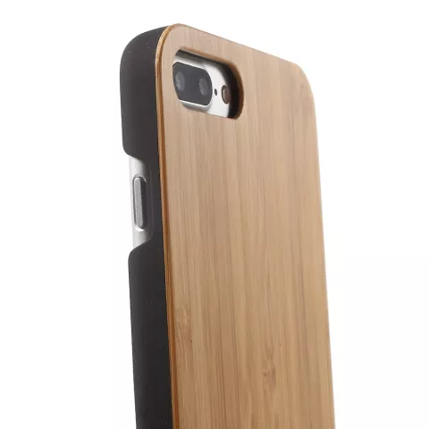 &Eacute;tui en bois en bambou compatible avec iPhone 7 Plus 8 Plus - Bois v&eacute;ritable