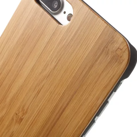 &Eacute;tui en bois en bambou compatible avec iPhone 7 Plus 8 Plus - Bois v&eacute;ritable