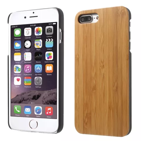 &Eacute;tui en bois en bambou compatible avec iPhone 7 Plus 8 Plus - Bois v&eacute;ritable