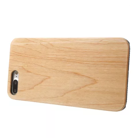 &Eacute;tui en bois clair &eacute;tui en bois compatible avec iPhone 7 Plus 8 Plus - Marron clair
