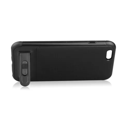 Curseur pour carte hybride en plastique TPU bross&eacute; pour iPhone 6 Plus 6s Plus - Noir Standard