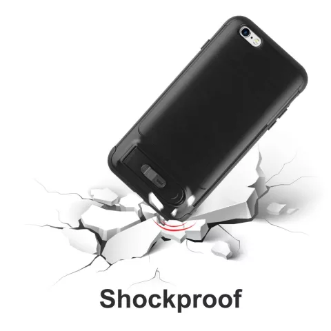 Bross&eacute; compatible avec iPhone 6 Plus 6s Plus TPU &eacute;tui hybride en plastique curseur de carte - Noir Standard