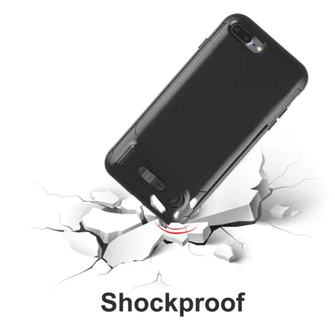 Bross&eacute; compatible avec iPhone 7 Plus 8 Plus TPU &eacute;tui hybride en plastique curseur de carte - Noir Standard
