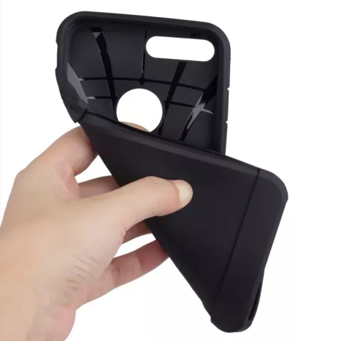 &Eacute;tui hybride en plastique TPU standard compatible avec iPhone 7 Plus 8 Plus - Noir