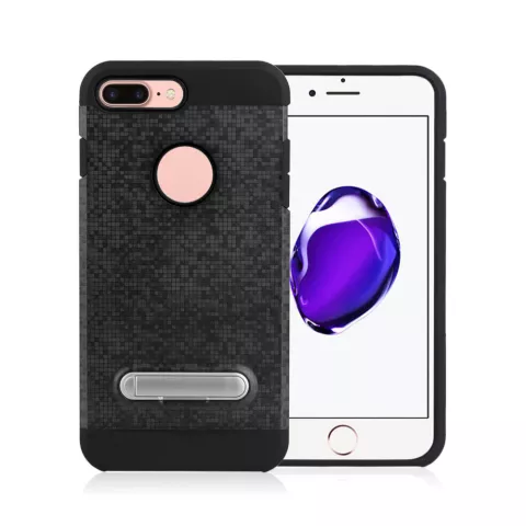 &Eacute;tui hybride en plastique TPU standard compatible avec iPhone 7 Plus 8 Plus - Noir