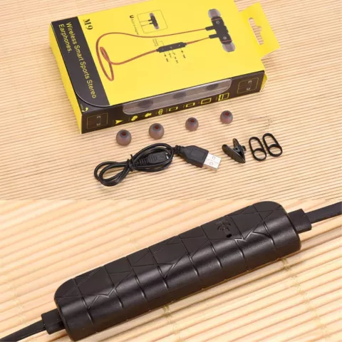BH-M9 &Eacute;couteurs intra-auriculaires mains libres sans fil Bluetooth 4.1 Sport micro - Noir Rouge