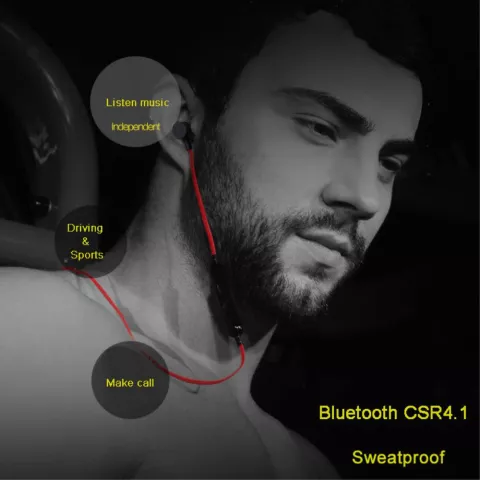 BH-M9 In-Ear Mains Libres Sans Fil Bluetooth 4.1 &Eacute;couteurs De Sport Micro - Noir Rouge