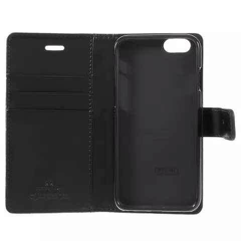 &Eacute;tui portefeuille Mercury Blue Moon Bookcase compatible avec iPhone 6 6s - Cuir noir