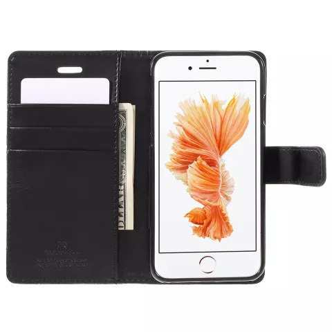 &Eacute;tui portefeuille Mercury Blue Moon Bookcase compatible avec iPhone 6 6s - Cuir noir