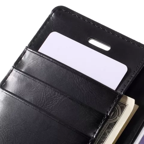 &Eacute;tui portefeuille Mercury Blue Moon Bookcase compatible avec iPhone 6 6s - Cuir noir