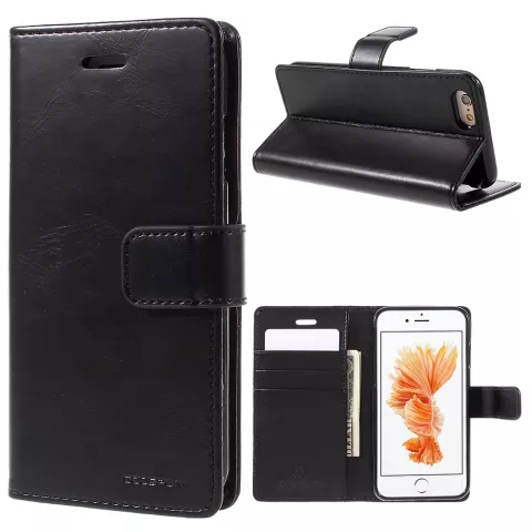 &Eacute;tui portefeuille Mercury Blue Moon Bookcase compatible avec iPhone 6 6s - Cuir noir