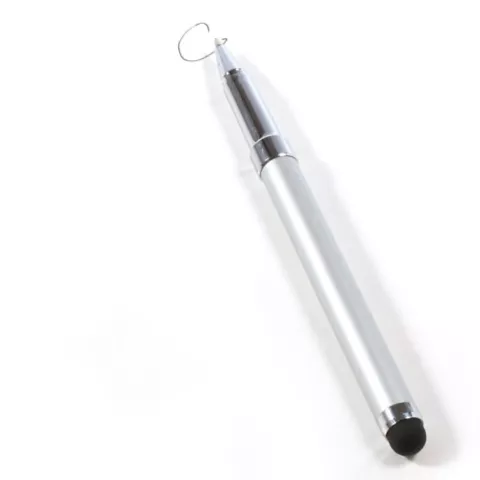 Stylet Stylo &agrave; bille 2 en 1 tactile universel - Argent