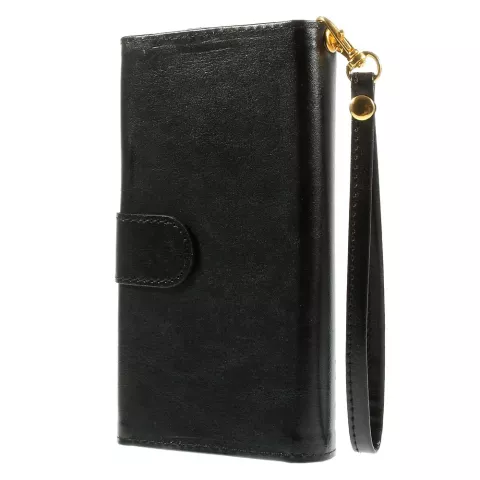 Etui portefeuille universel en cuir pour cartes - Noir