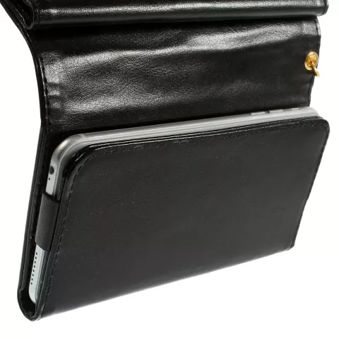 Etui portefeuille universel en cuir pour cartes - Noir