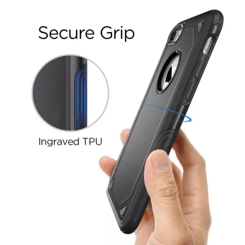 Coque antichoc Pro Armor compatible avec iPhone 7 8 SE 2020 SE 2022 - Coque noire