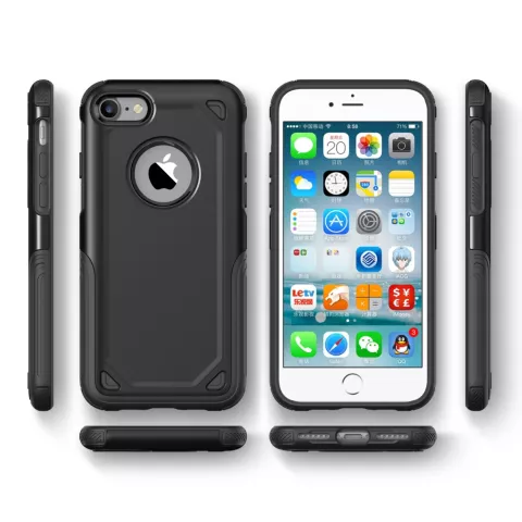 Coque antichoc Pro Armor compatible avec iPhone 7 8 SE 2020 SE 2022 - Coque noire